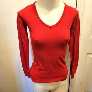 Red Dickies Long Sleeve Pull Over Shirt Sz S
